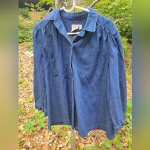 Vintage Calvin Klein Early 80s Denim Popover Shirt, Size 12